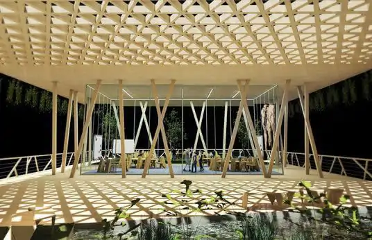 Una gran habitación donde los estudiantes pueden revisar y trabajar en sus proyectos en un ambiente cómodo y relajado. 