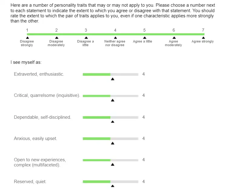 Después, debes de completar un breve test personal.
